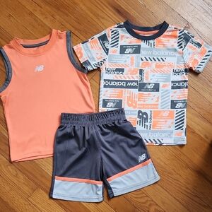 NEW BALANCE Orange and Gray 3-piece Set Size 4